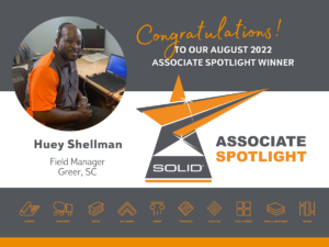 SOLID Associate Spotlight Award Winner Huey Shellman