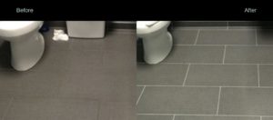 SOLID Surface Care Before & After Commercial Grout Care: repairing chipped or cracked grout